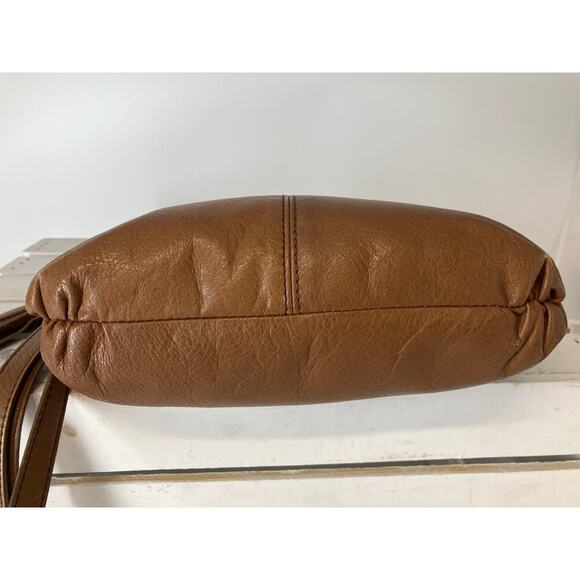 BRIGHTON 197105 SMALL BROWN PEBBLED LEATHER CROSSBODY BAG - Picture 5 of 15